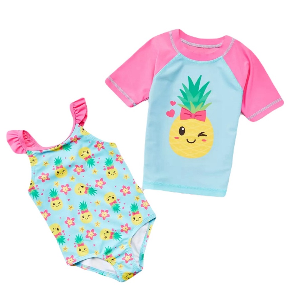 Dreamwave Swim Toddler 2pc Pineapple Swim Set 3T New